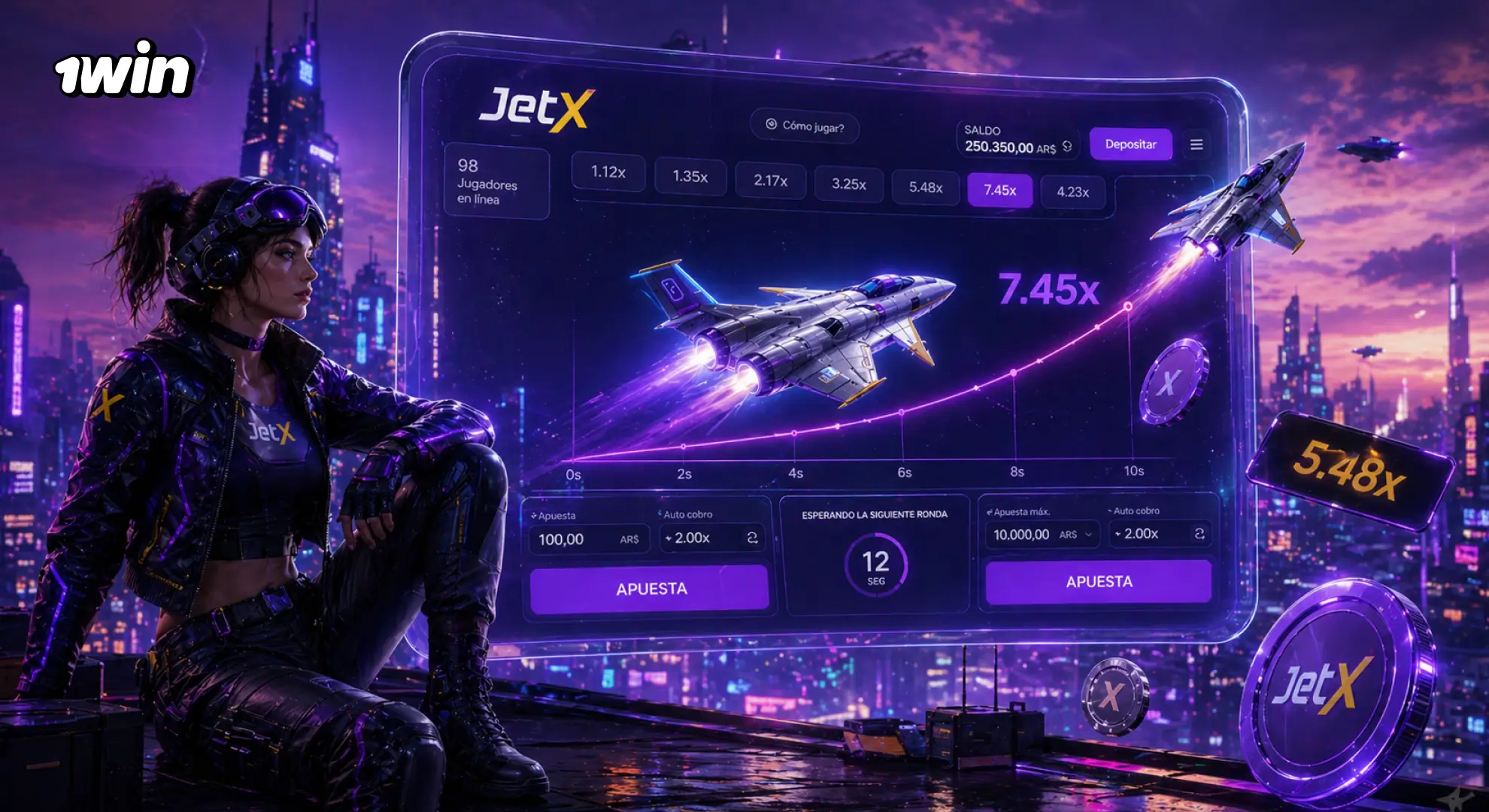Estrategia de apuesta doble en JetX 1win - Auto Collect y Auto Bet